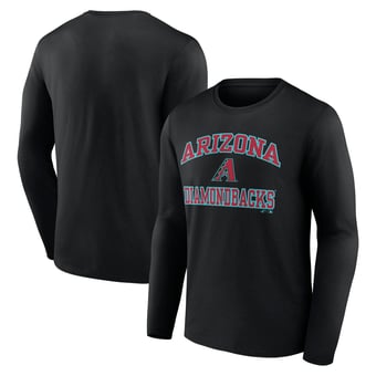 Men's Logo Athletic Black Arizona Diamondbacks Heart & Soul Long Sleeve T-Shirt