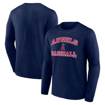 Men's Logo Athletic Navy Los Angeles Angels Heart & Soul Long Sleeve T-Shirt