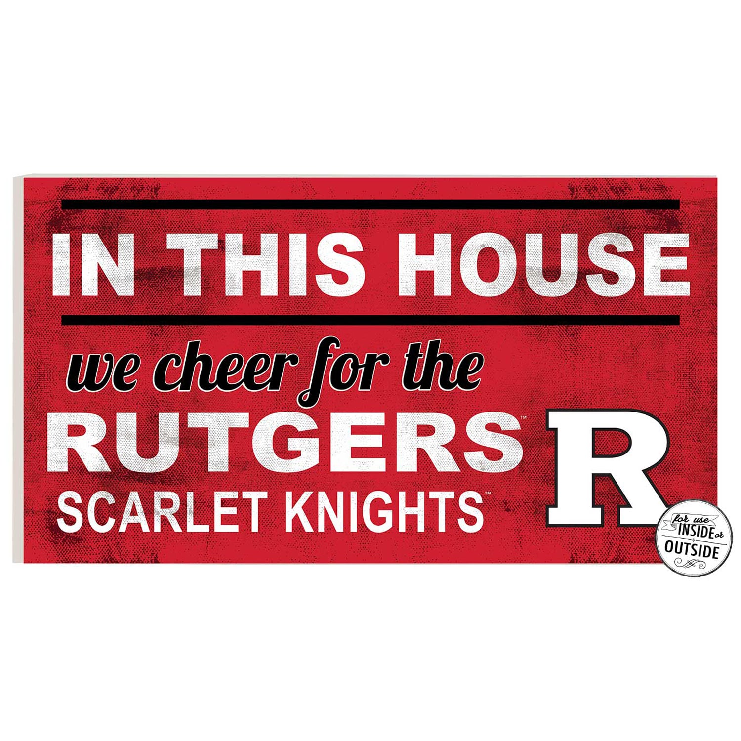 Rutgers Scarlet Knights 11" x 20" Indoor/Outdoor In This House Sign