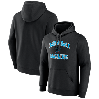 Men's Logo Athletic Black Miami Marlins Heart & Soul Hoodie