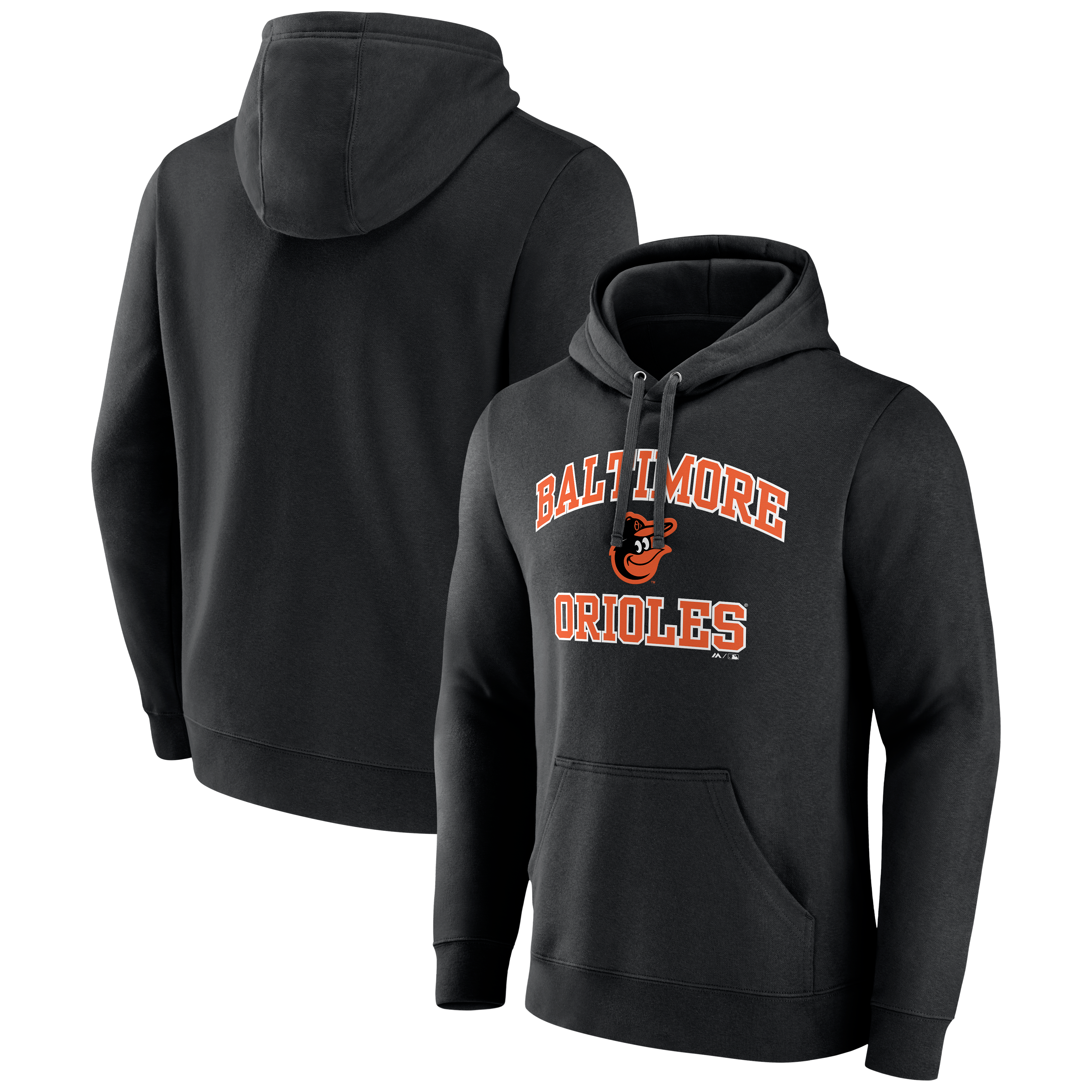 Men's Logo Athletic Black Baltimore Orioles Heart & Soul Hoodie