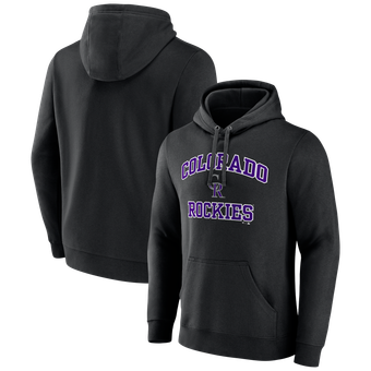 Men's Logo Athletic Black Colorado Rockies Heart & Soul Hoodie