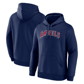 Men's Logo Athletic Navy Los Angeles Angels Wordmark Hoodie