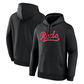 Men's Logo Athletic Black Cincinnati Reds Wordmark Hoodie