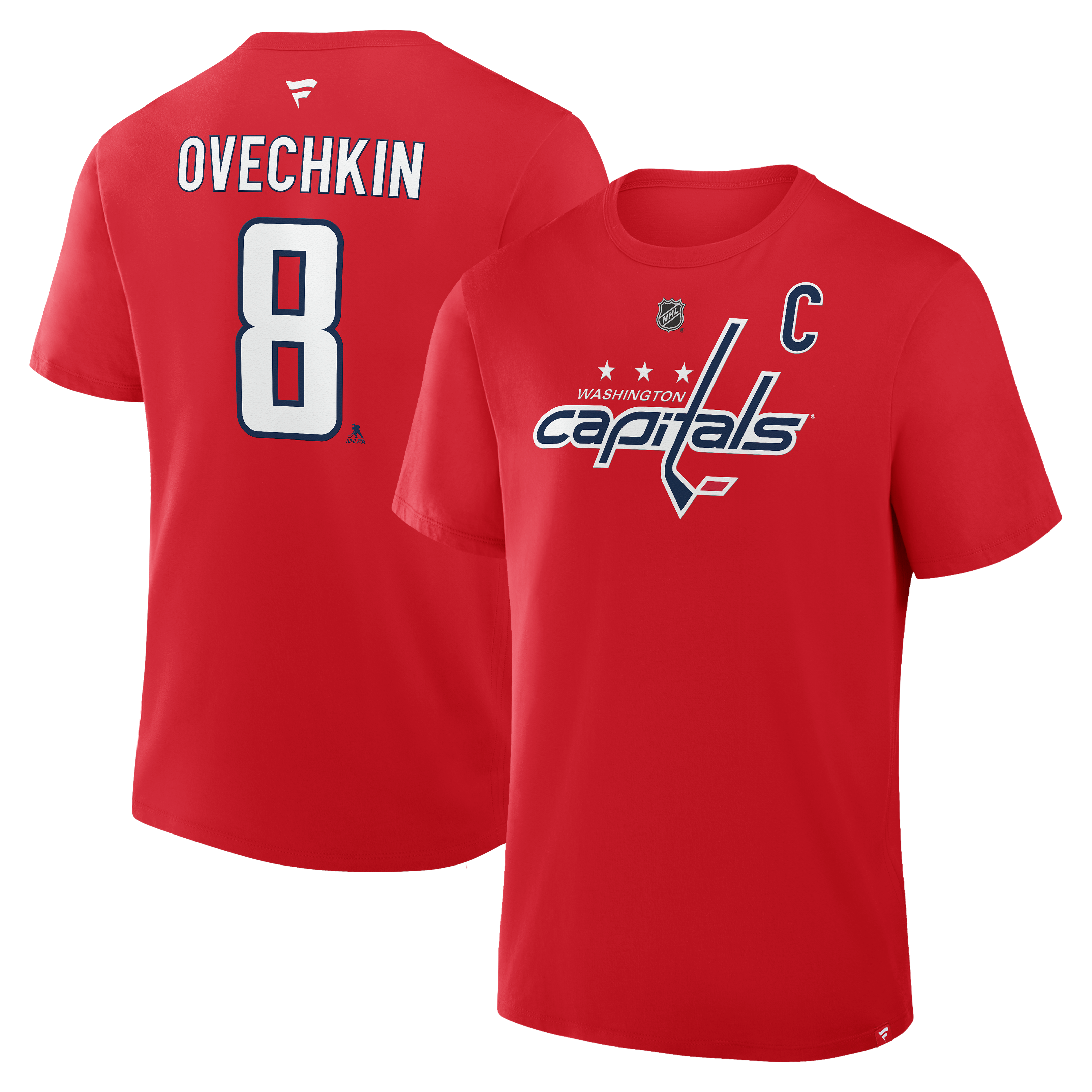 Men's Fanatics Alexander Ovechkin Red Washington Capitals Captain Authentic Stack Name & Number T-Shirt
