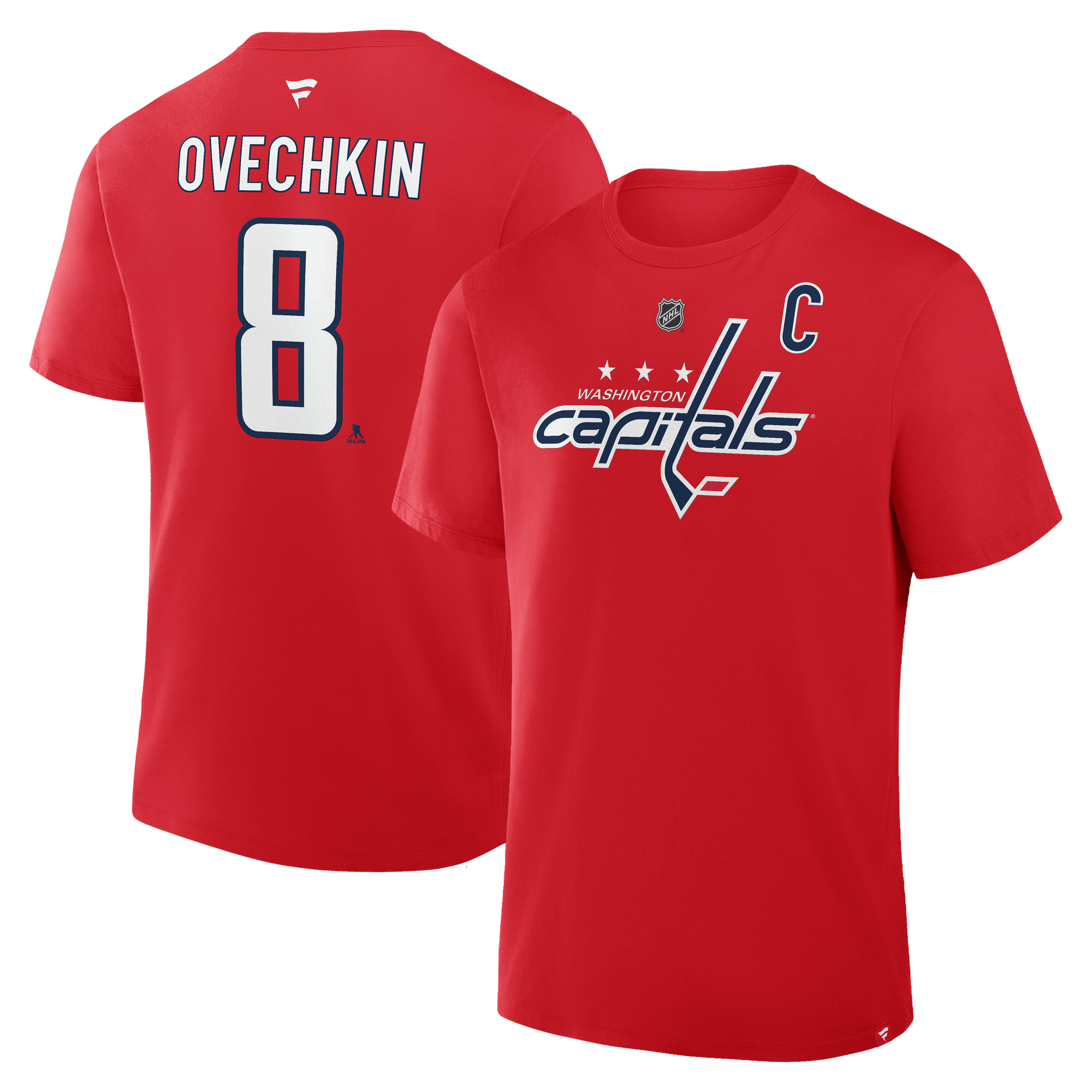 Men's Fanatics Alexander Ovechkin Red Washington Capitals Captain Authentic Stack Name & Number T-Shirt
