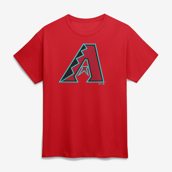 Men's Logo Athletic Red Arizona Diamondbacks Official Logo T-Shirt