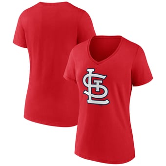 Women's Logo Athletic  Red St. Louis Cardinals Official Logo Athletic V-Neck T-Shirt