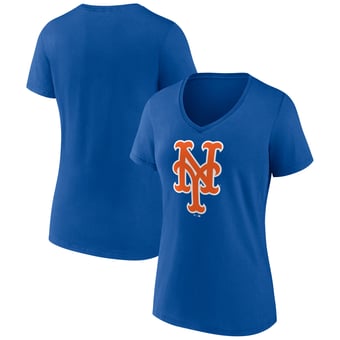 Women's Logo Athletic  Royal New York Mets Official Logo Athletic V-Neck T-Shirt