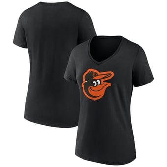 Women's Logo Athletic  Black Baltimore Orioles Official Logo Athletic V-Neck T-Shirt