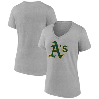 Women's Logo Athletic  Gray Athletics Official Logo Athletic V-Neck T-Shirt