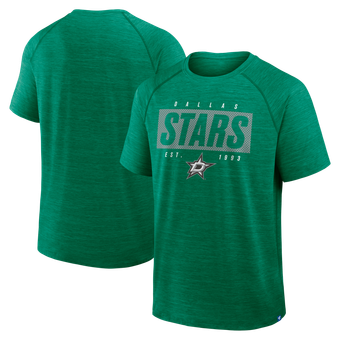 Men's Fanatics Heather Kelly Green Dallas Stars Breakaway Clutch Raglan T-Shirt