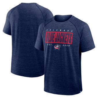 Men's Fanatics Heather Navy Columbus Blue Jackets Breakaway Clutch Raglan T-Shirt