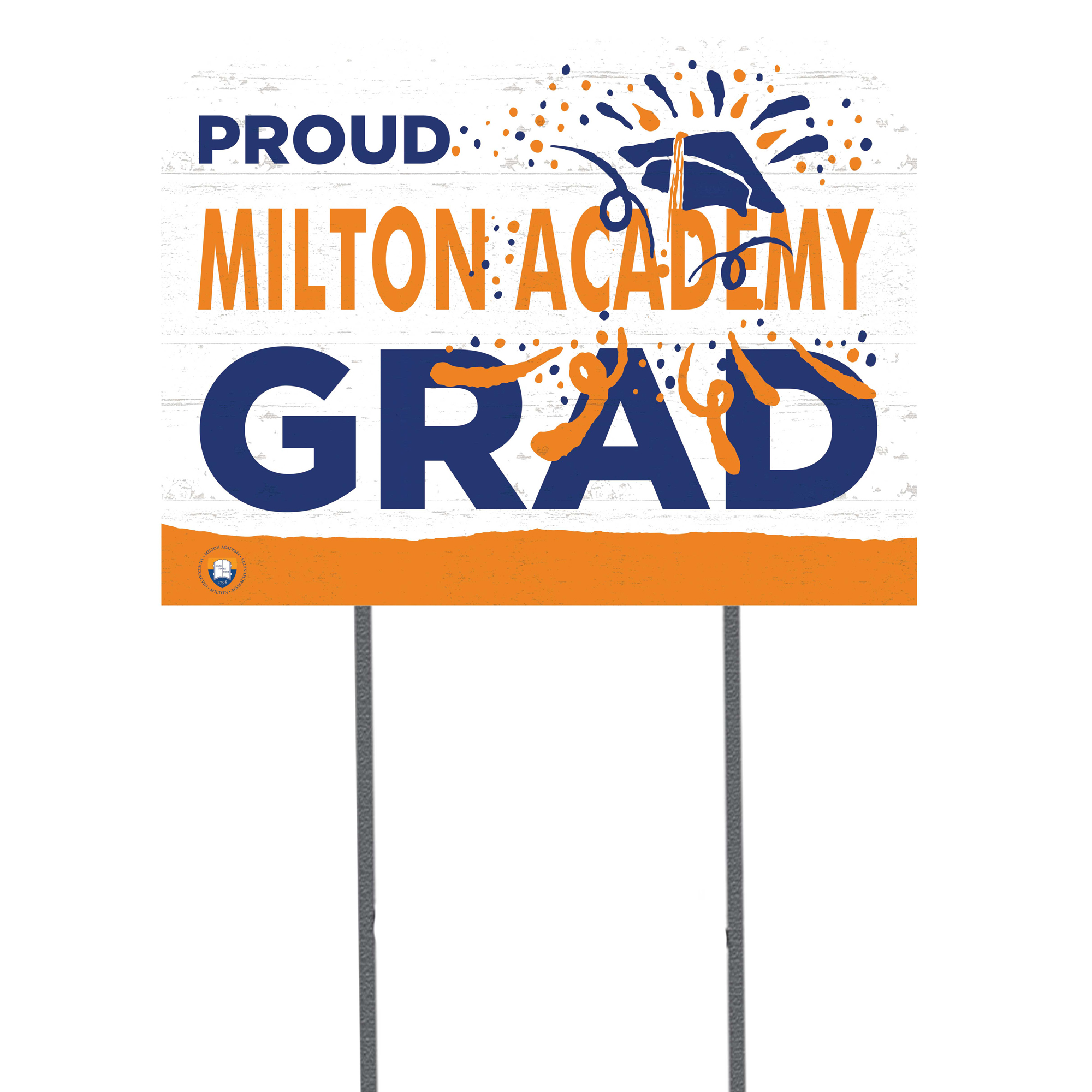Milton Academy Mustangs 18" x 24" Grad Yard Sign