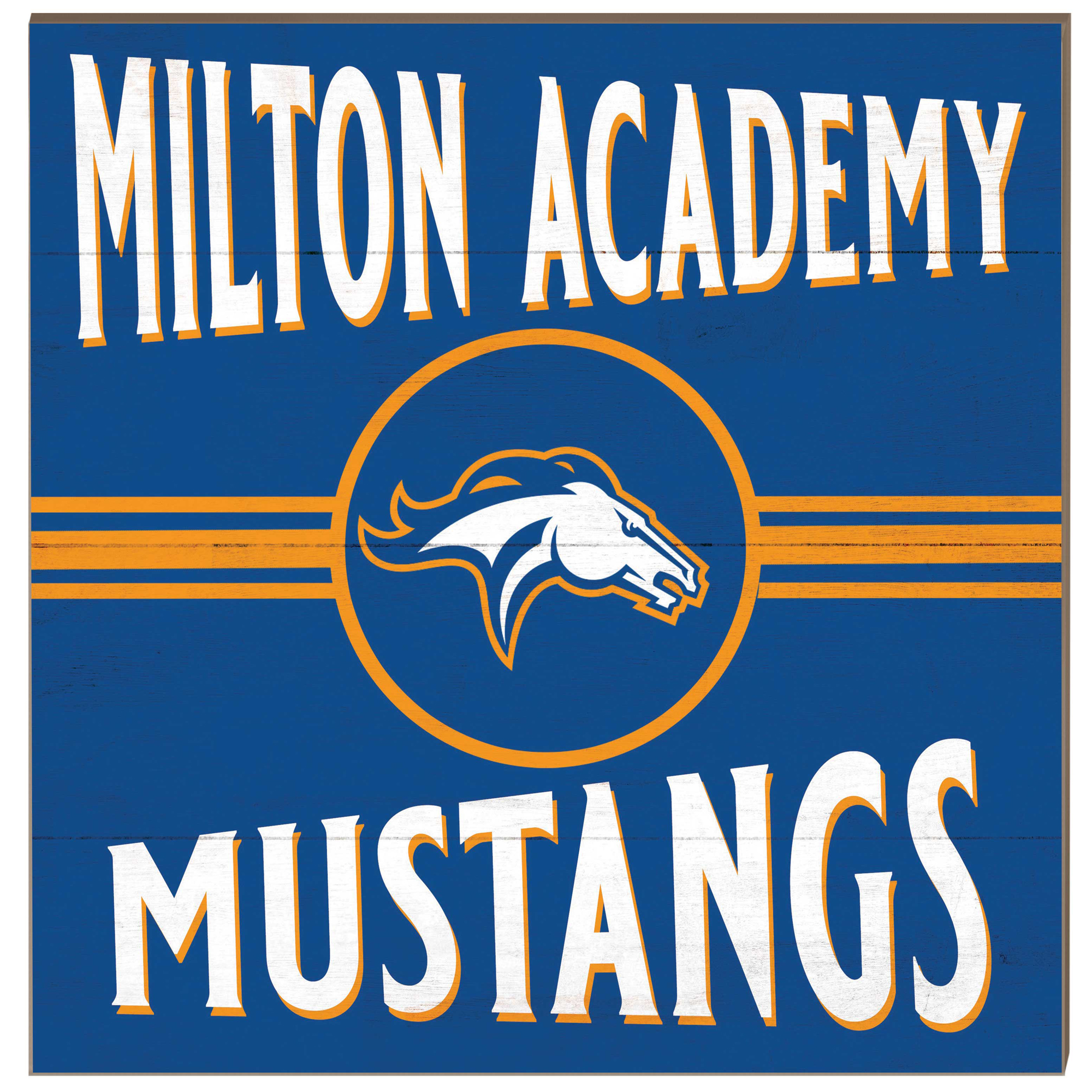 Milton Academy Mustangs 10'' x 10'' Retro Team Sign