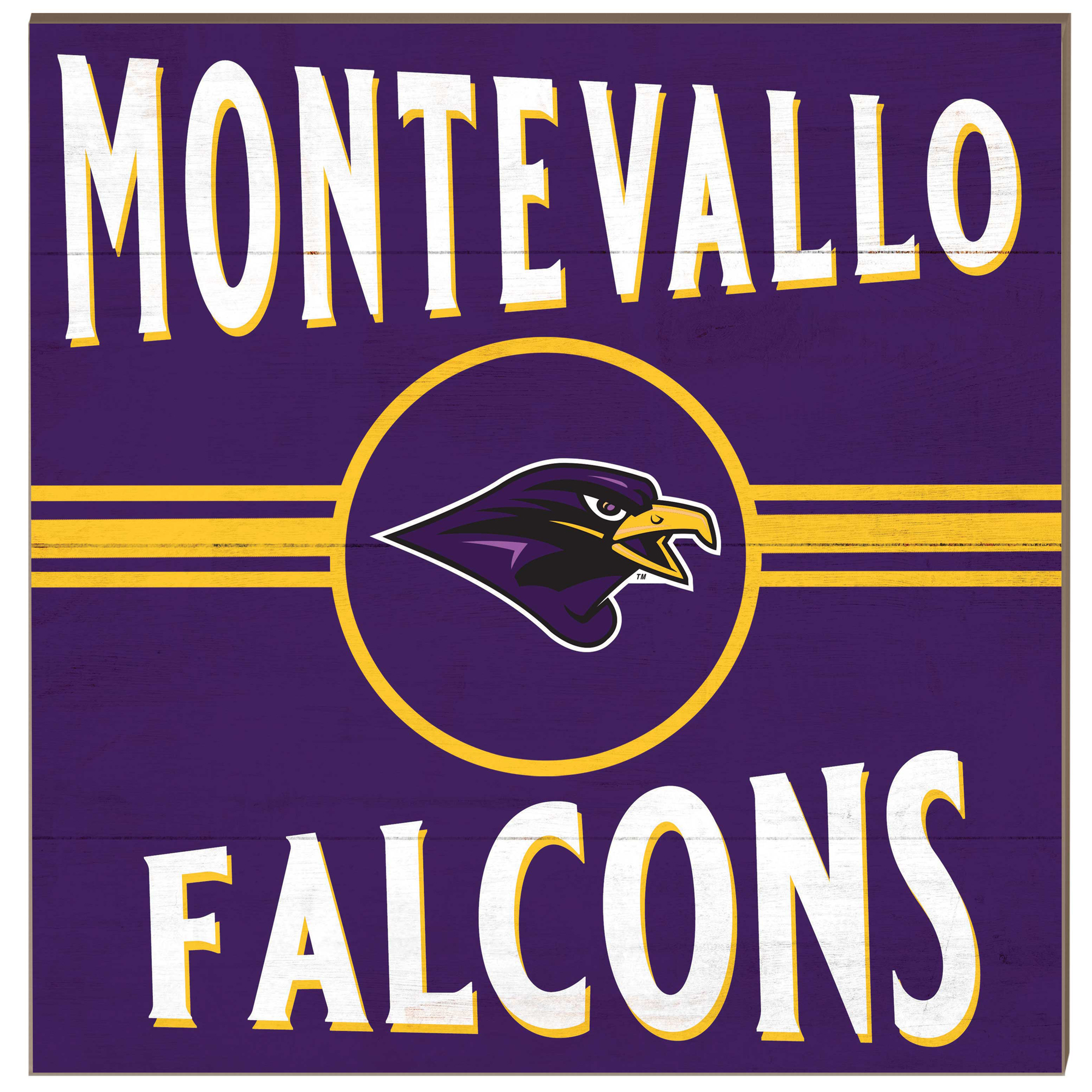 Montevallo Falcons 10'' x 10'' Retro Team Sign