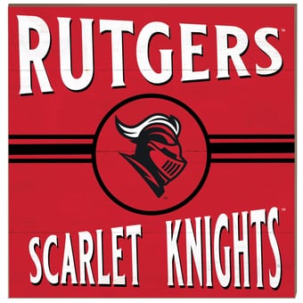 Rutgers Scarlet Knights 10'' x 10'' Retro Team Sign