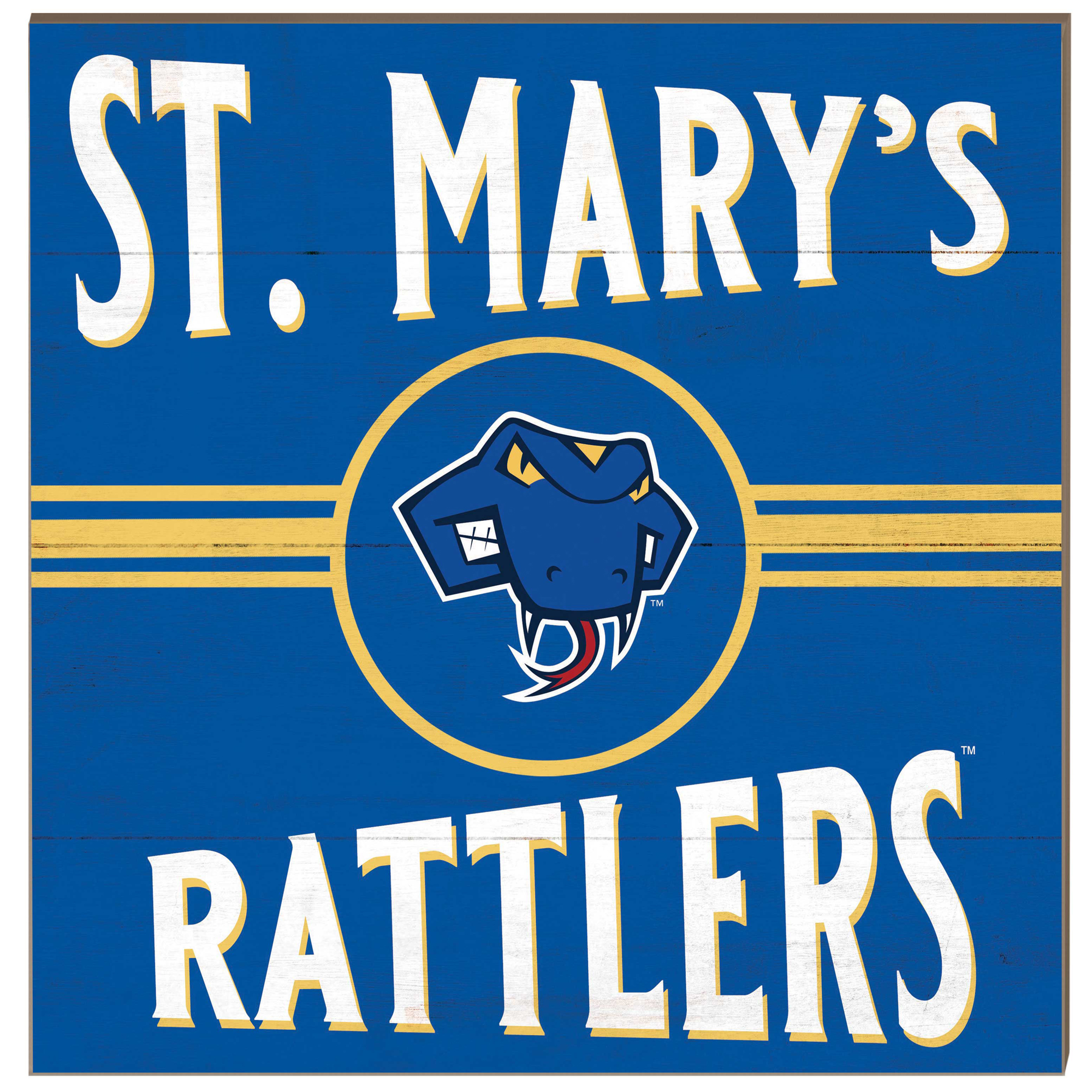 St. Mary's University Rattlers 10'' x 10'' Retro Team Sign