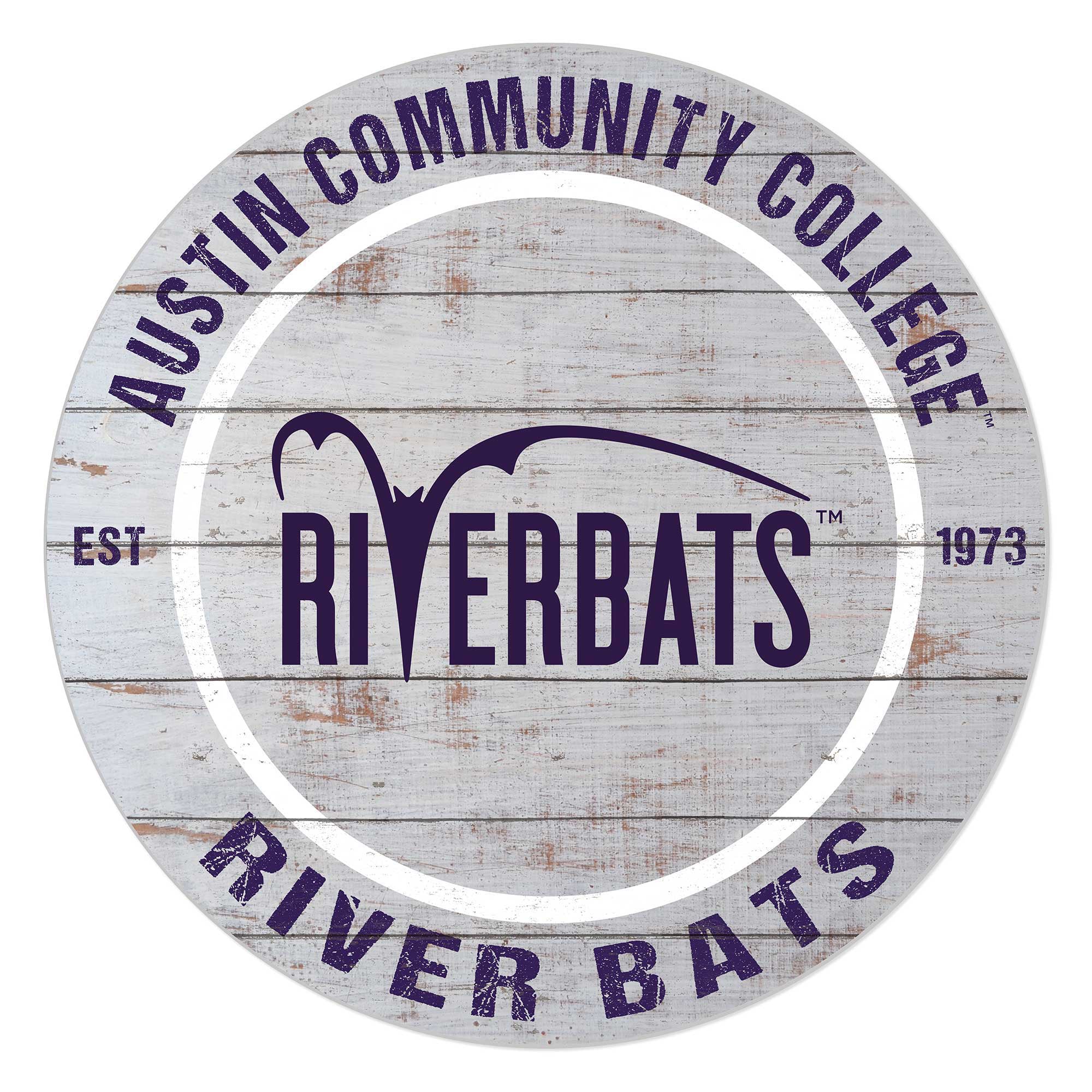 Austin Community College 20'' x 20'' Indoor/Outdoor Weathered Circle Sign