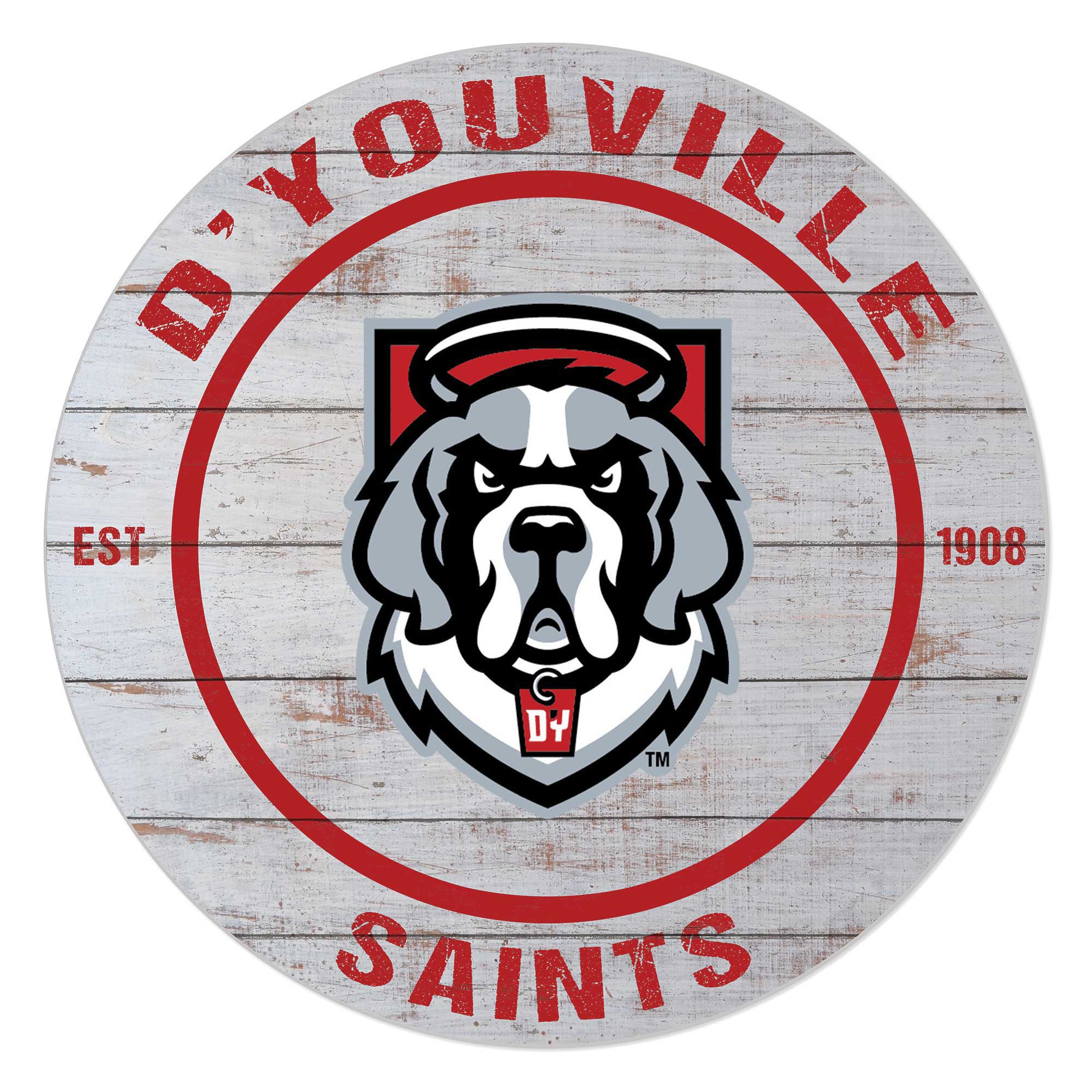 D'youville Saints 20'' x 20'' Indoor/Outdoor Weathered Circle Sign