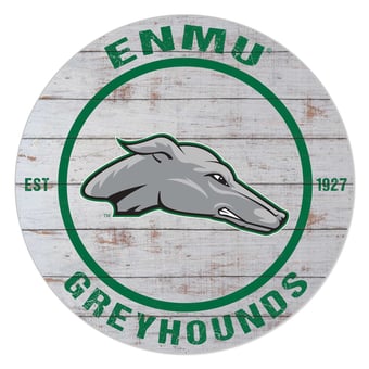 Eastern New Mexico Greyhounds 20'' x 20'' Indoor/Outdoor Weathered Circle Sign