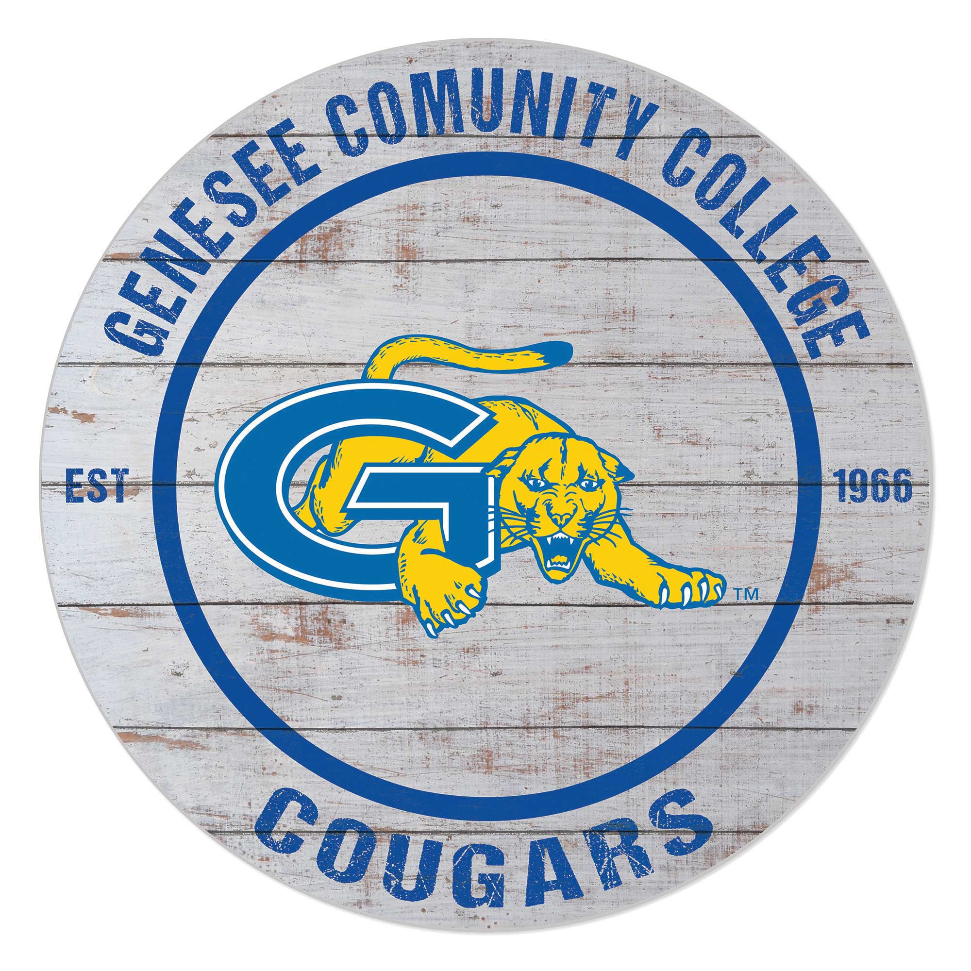 SUNY Genesee Community College 20'' x 20'' Indoor/Outdoor Weathered Circle Sign