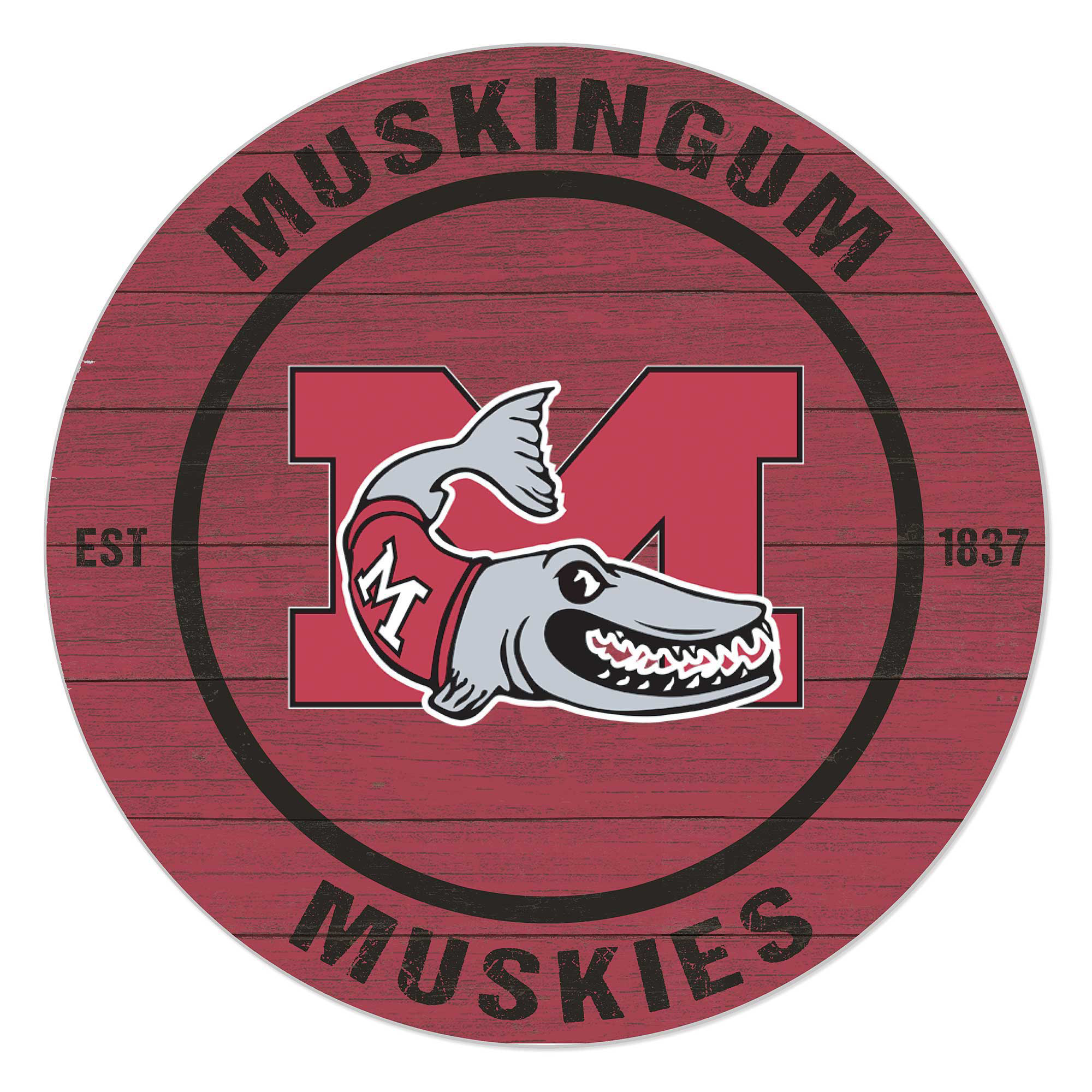 Muskingum Muskies 20'' x 20'' Indoor/Outdoor Team Color Circle Sign
