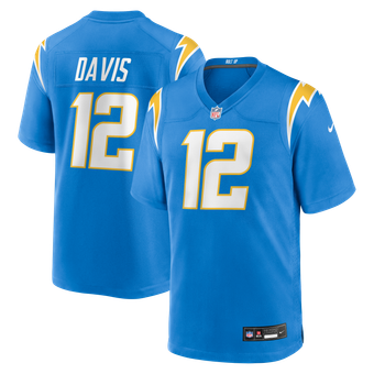 Men's Nike Derius Davis Powder Blue Los Angeles Chargers Team Game Jersey
