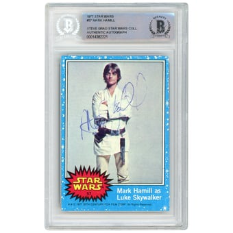 Mark Hamill Autographed 1977 Topps Star Wars Luke Skywalker #57 BAS Authenticated Authentic Card