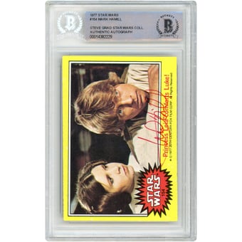 Mark Hamill Autographed 1977 Topps Star Wars Luke Skywalker #154 BAS Authenticated Card
