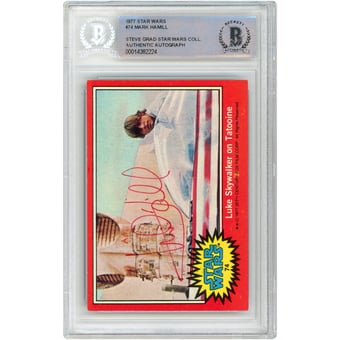Mark Hamill Autographed 1977 Topps Star Wars Luke Skywalker #74 BAS Authenticated Card