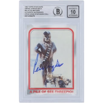 Peter Mayhew Star Wars Autographed 1980 Topps The Empire Strikes Back #84 BGS Authenticated 10 Card