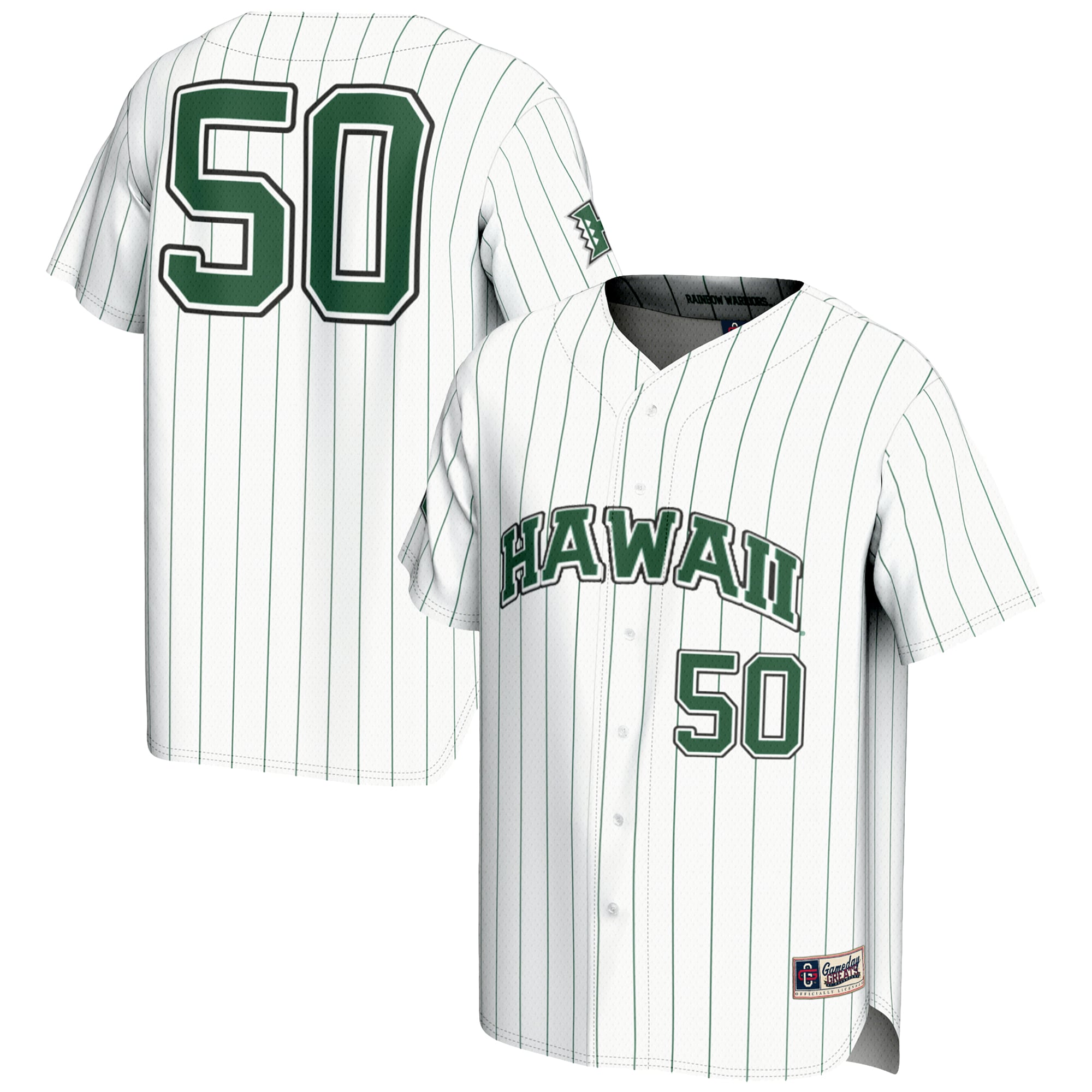 Youth GameDay Greats #1 White Hawaii Rainbow Warriors Lightweight Baseball Jersey