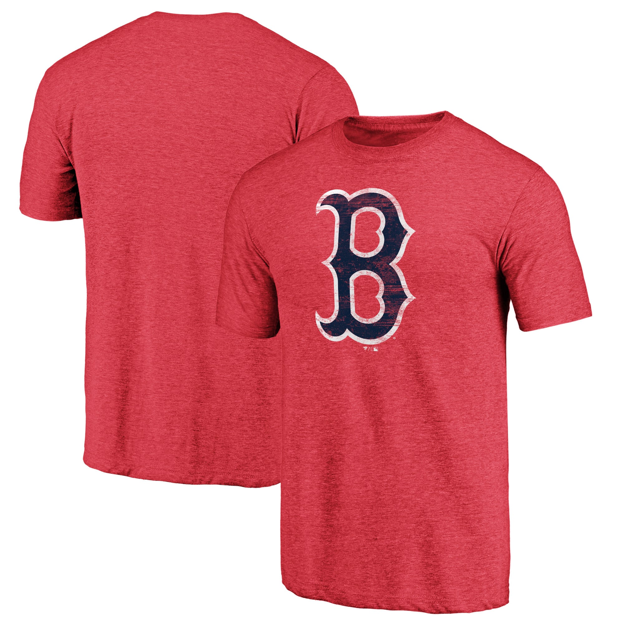 Men's Heather Red Boston Red Sox Official Logo Tri-Blend T-Shirt