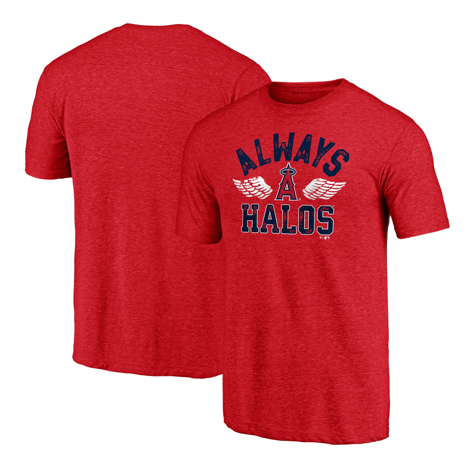 Men's Heather Red Los Angeles Angels Hometown Collection Always Halos Tri-Blend T-Shirt