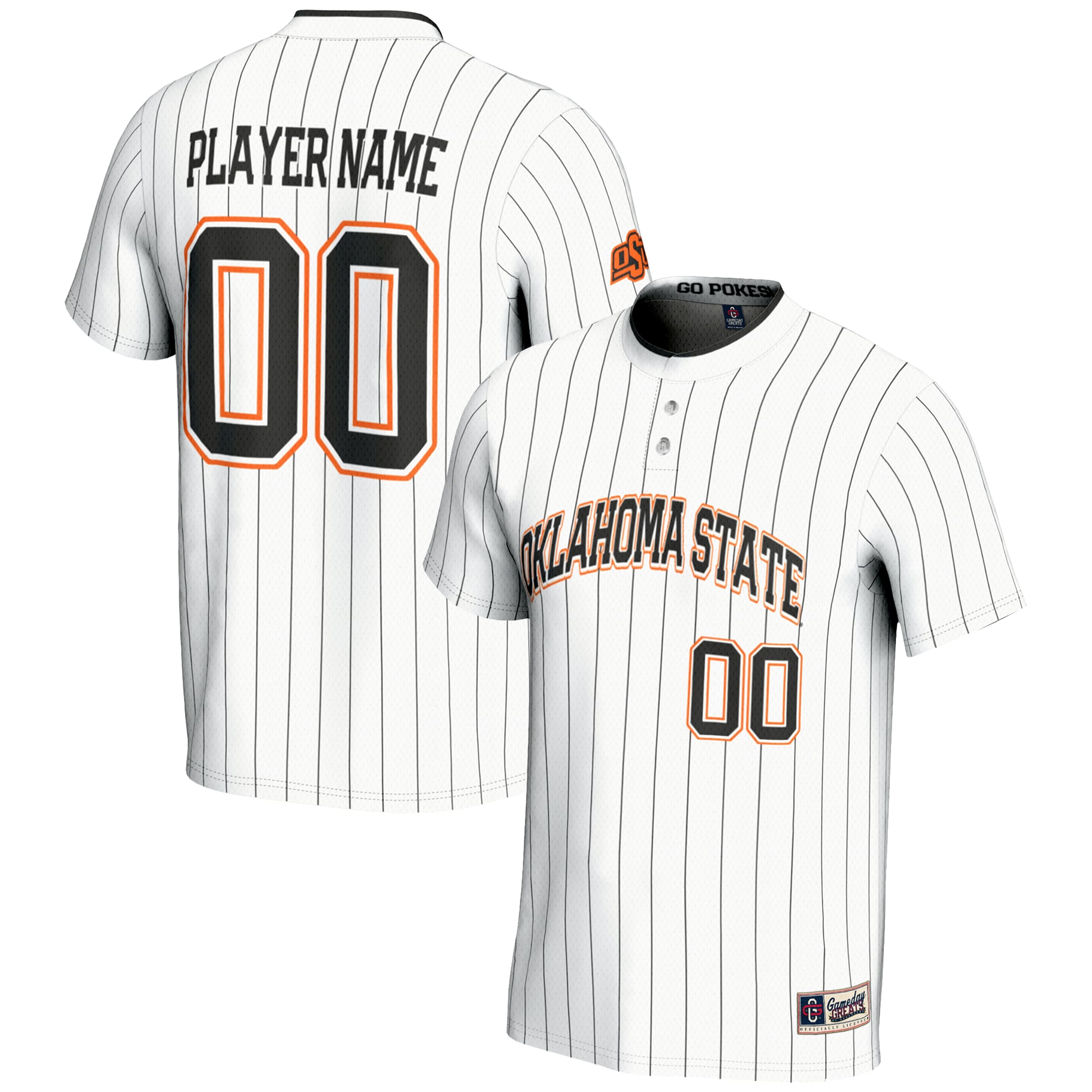 Youth GameDay Greats  White Oklahoma State Cowboys NIL Pick-A-Player Lightweight Softball Jersey