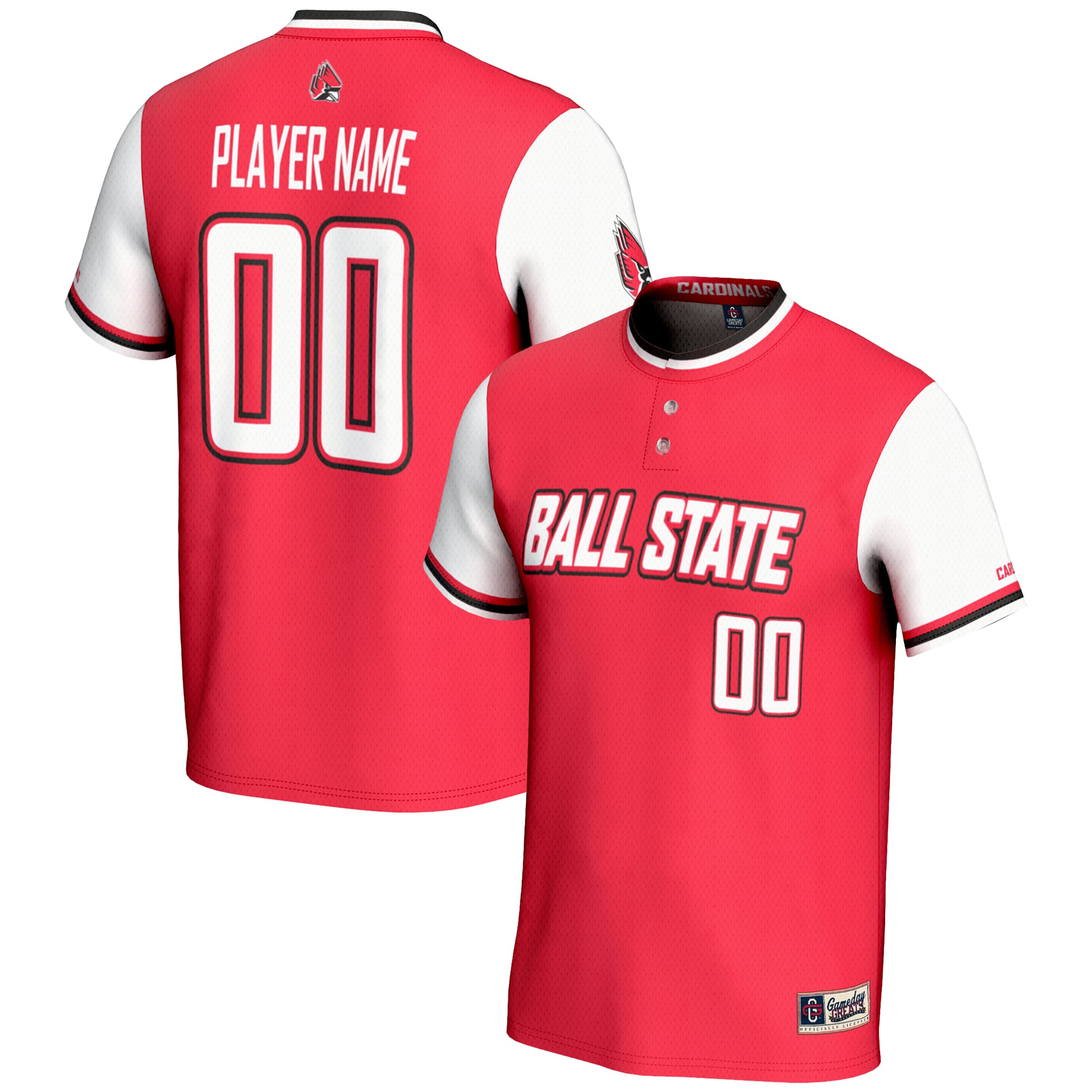 Youth GameDay Greats  Red Ball State Cardinals NIL Pick-A-Player Lightweight Softball Jersey