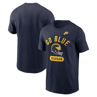 Men's Nike Navy Michigan Wolverines Legacy Arch Helmet T-Shirt
