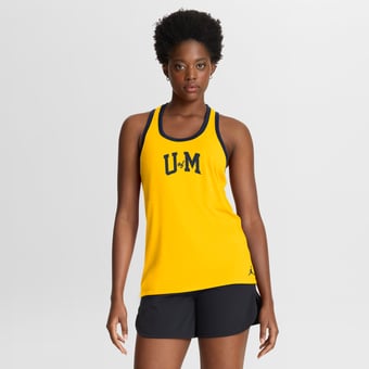 Women's Jordan Brand  Maize/Navy Michigan Wolverines Tri-Blend Dri-FIT Racerback Tank Top