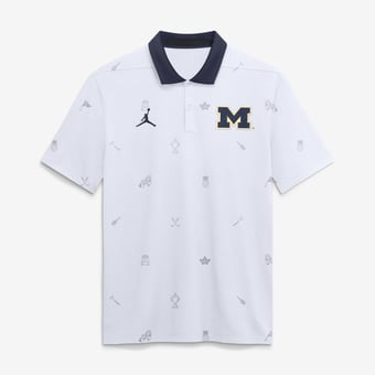 Men's Jordan Brand  White Michigan Wolverines Vapor Pattern Dri-FIT Polo