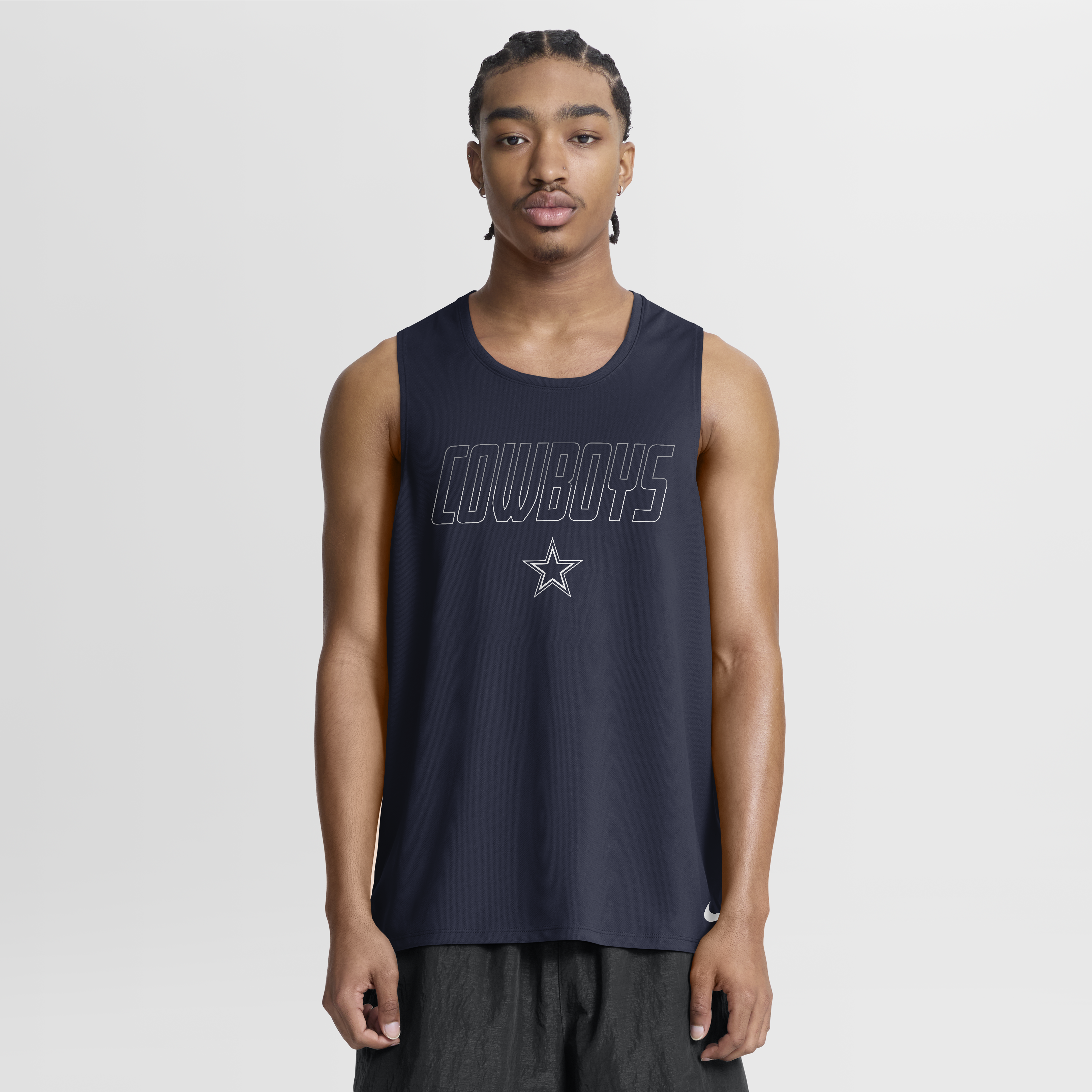 Men's Nike Navy Dallas Cowboys Kickoff Miler Dri-FIT Tank Top