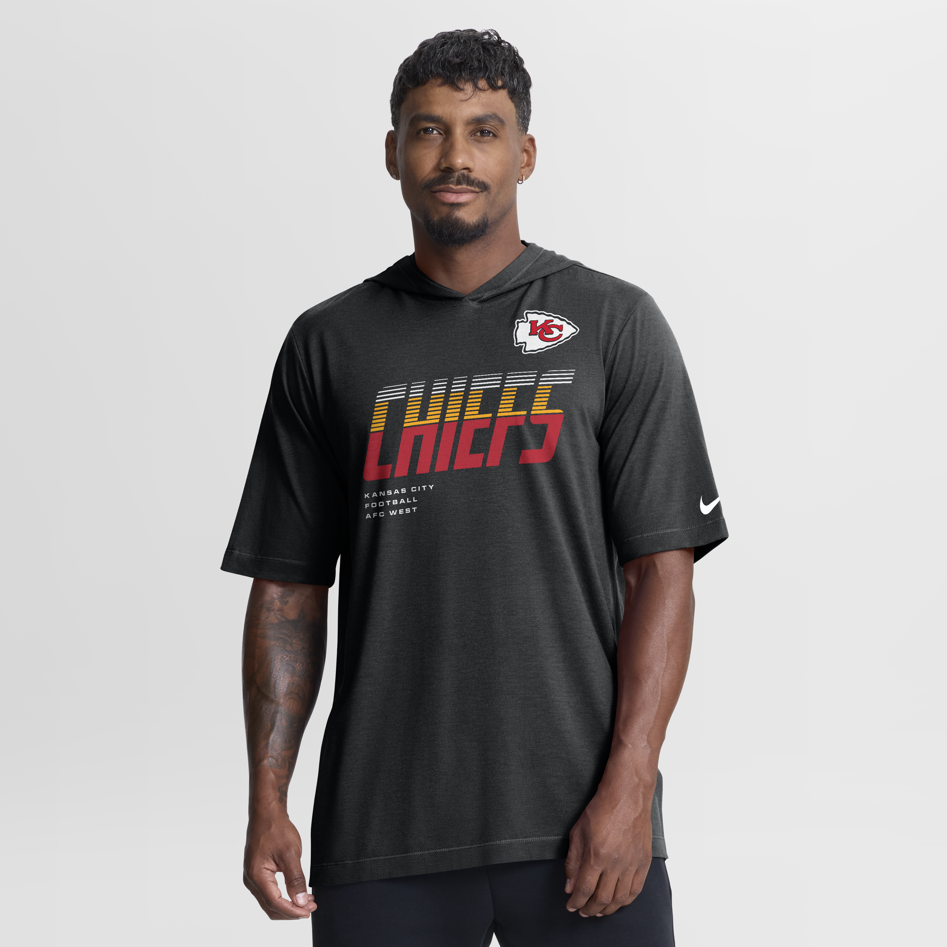 Men's Nike Black Kansas City Chiefs Tri-Blend Hooded T-Shirt