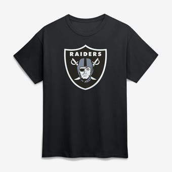 Men's Logo Athletic  Black Las Vegas Raiders Primary Logo T-Shirt