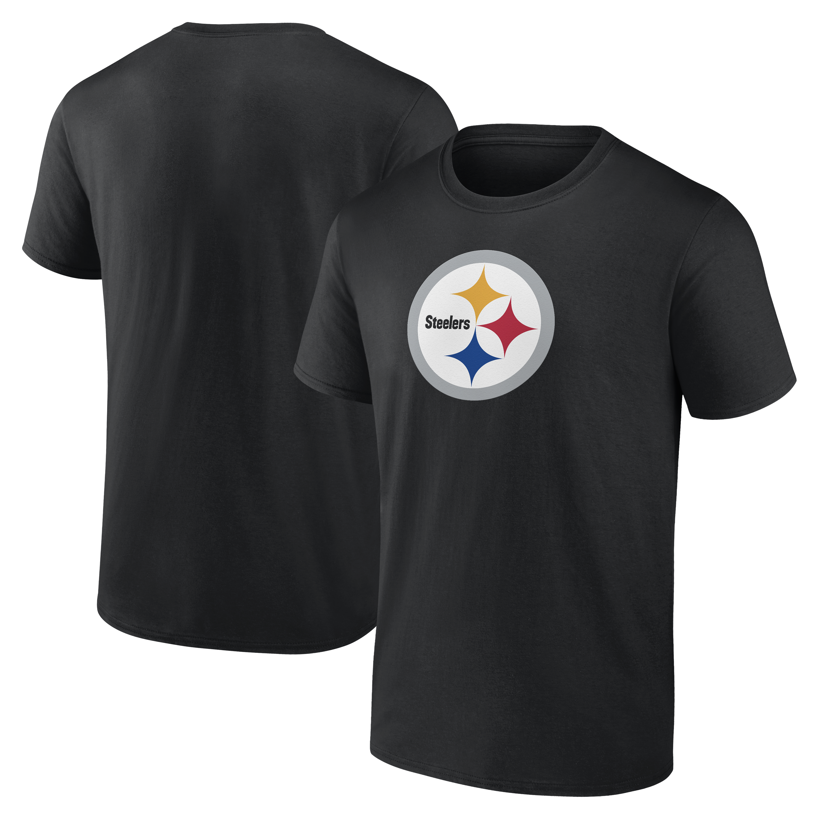 Men's Logo Athletic  Black Pittsburgh Steelers Primary Logo T-Shirt