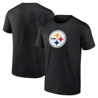 Men's Logo Athletic  Black Pittsburgh Steelers Primary Logo T-Shirt