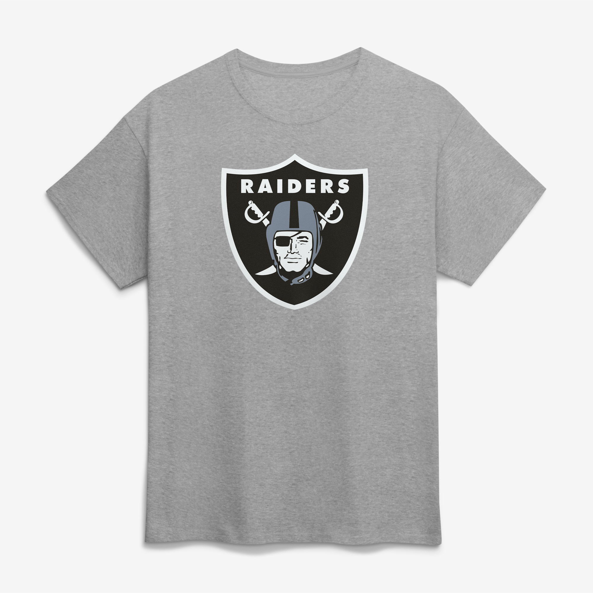 Men's Logo Athletic  Gray Las Vegas Raiders Primary Logo T-Shirt