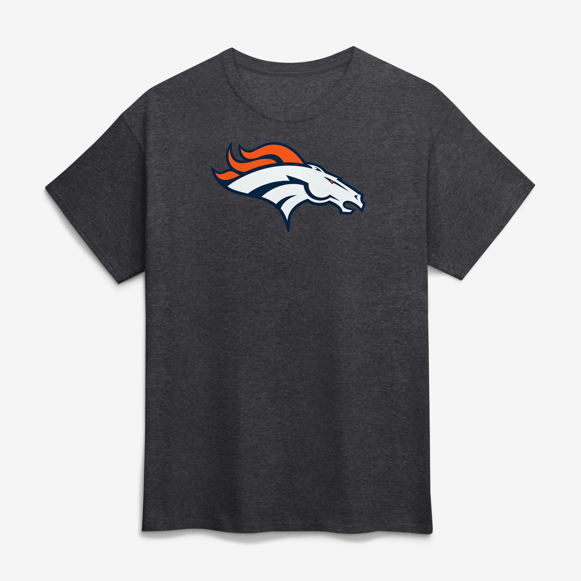 Men's Logo Athletic Charcoal Denver Broncos Primary Logo T-Shirt