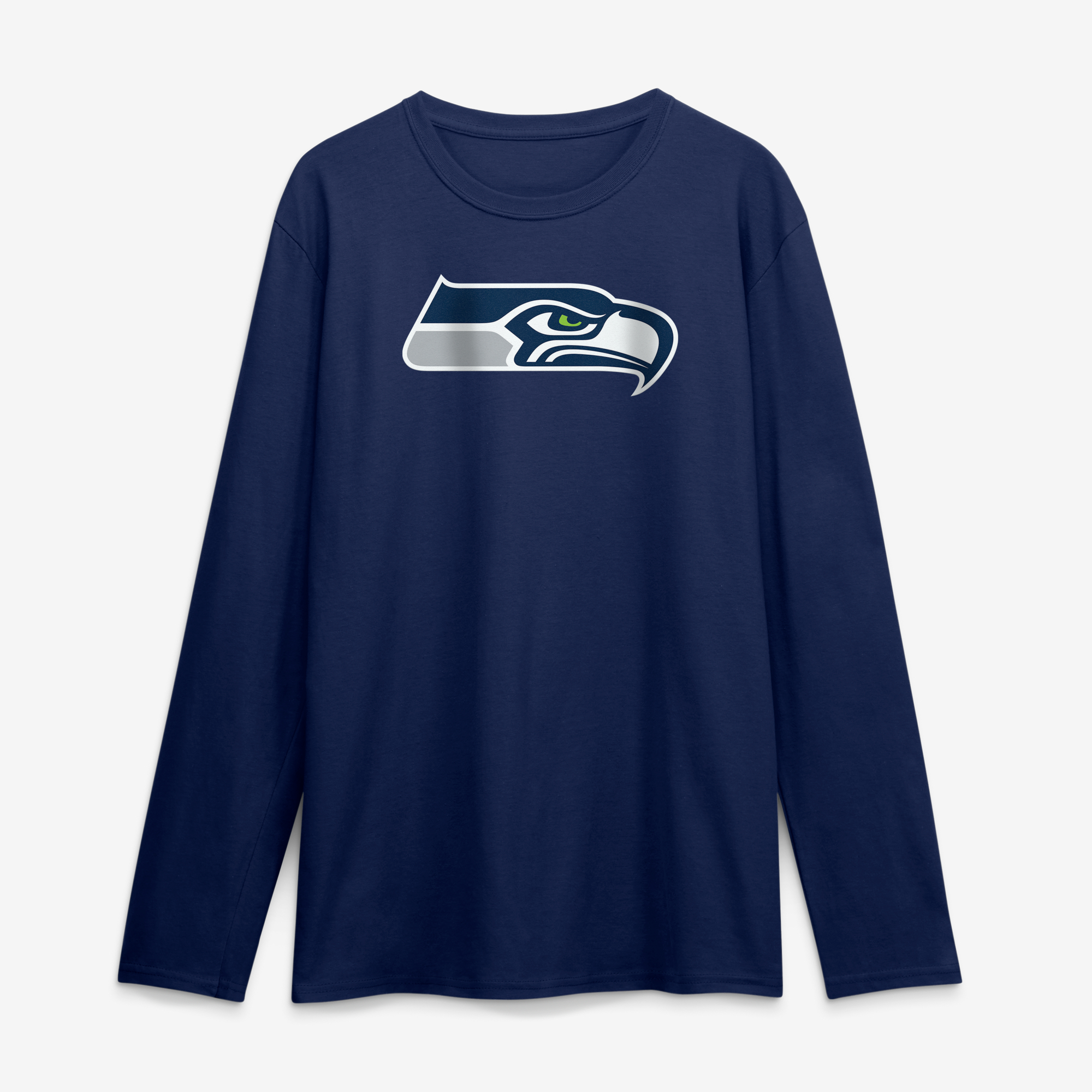 Men's Logo Athletic College Navy Seattle Seahawks Primary Logo Long Sleeve T-Shirt