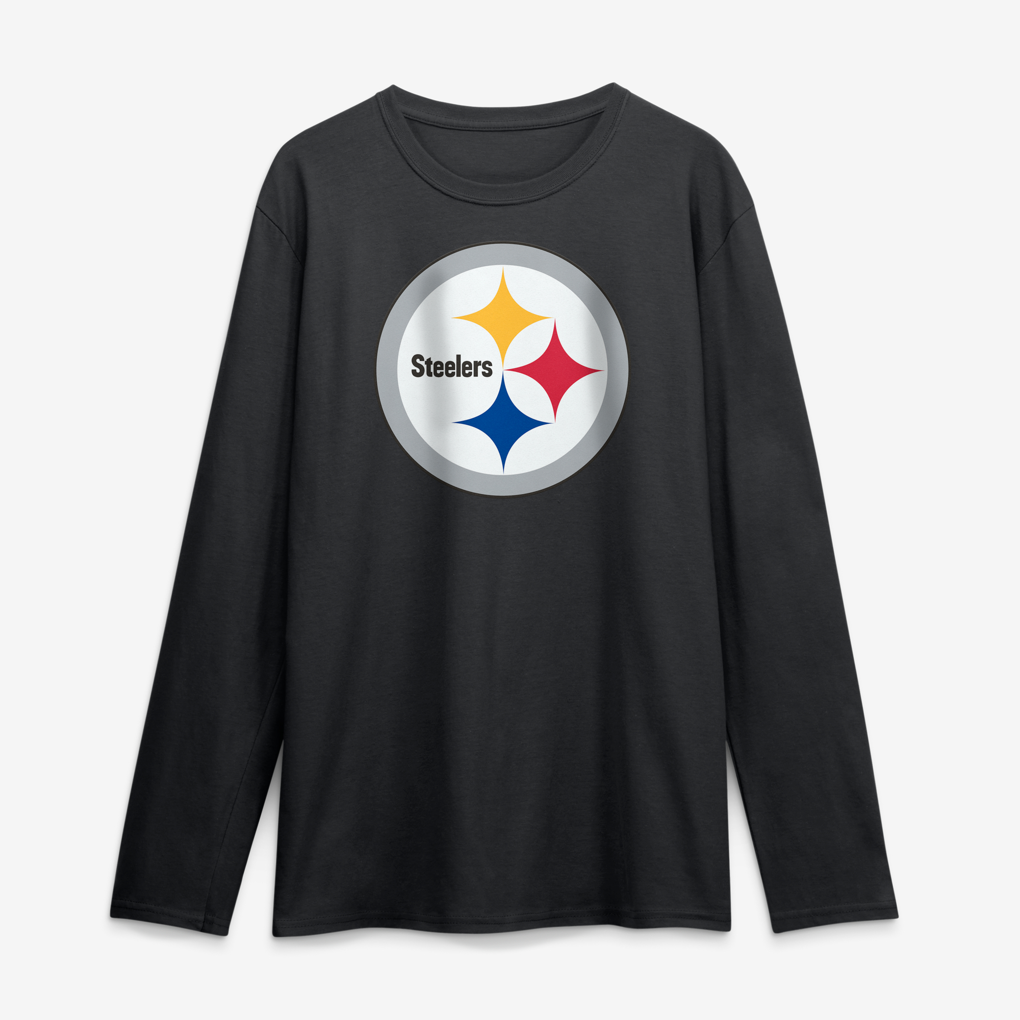 Men's Logo Athletic Black Pittsburgh Steelers Primary Logo Long Sleeve T-Shirt