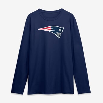 Men's Logo Athletic Navy New England Patriots Primary Logo Long Sleeve T-Shirt